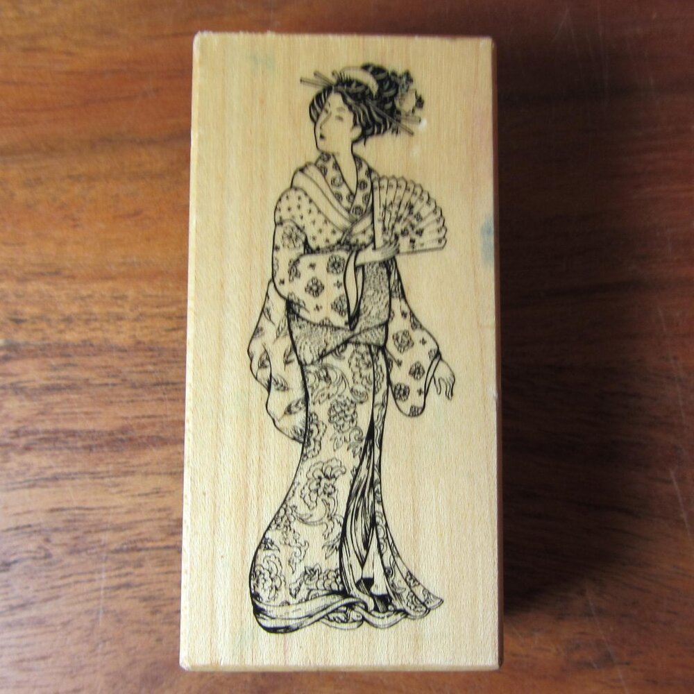 3 for $36 - rubber stamp E-2609 geisha 2001 PSX (W4648)